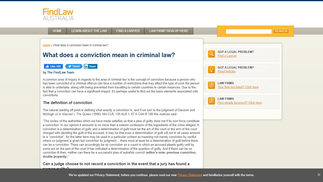 What does a conviction mean in criminal law? - Find Law